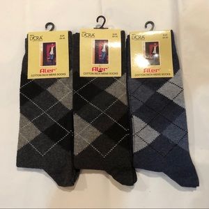 Men’s Argyle Dress Socks - 3 Pairs
